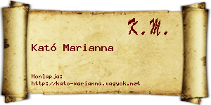 Kató Marianna névjegykártya